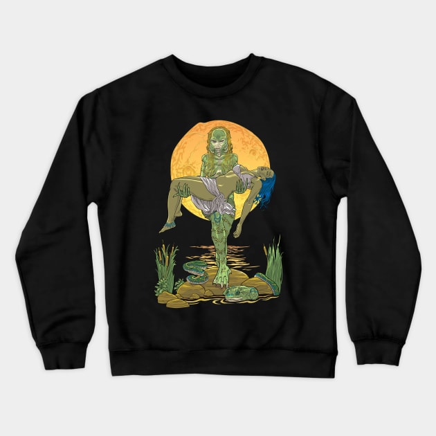 She Creature from the Black Lagoon Crewneck Sweatshirt by AyotaIllustration